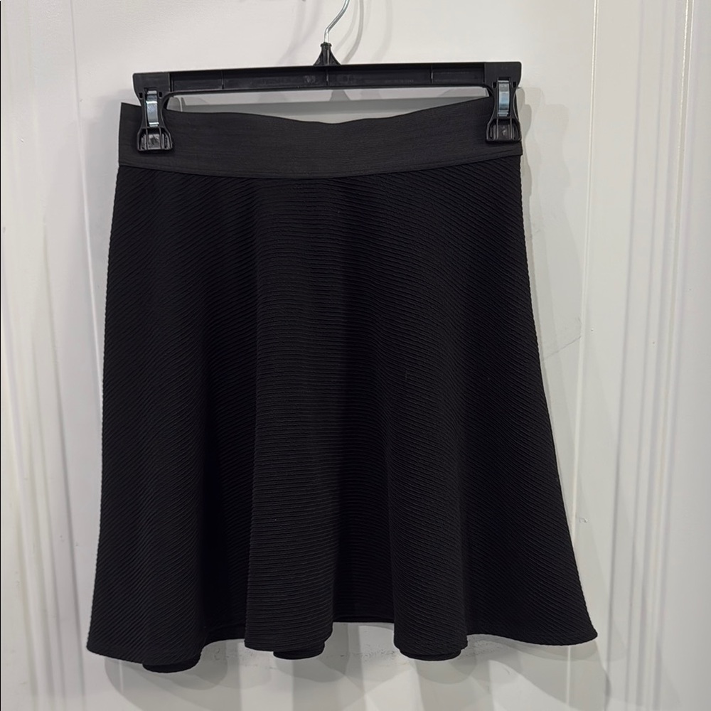 Bebe Black Knee-Length Skater Skirt Work